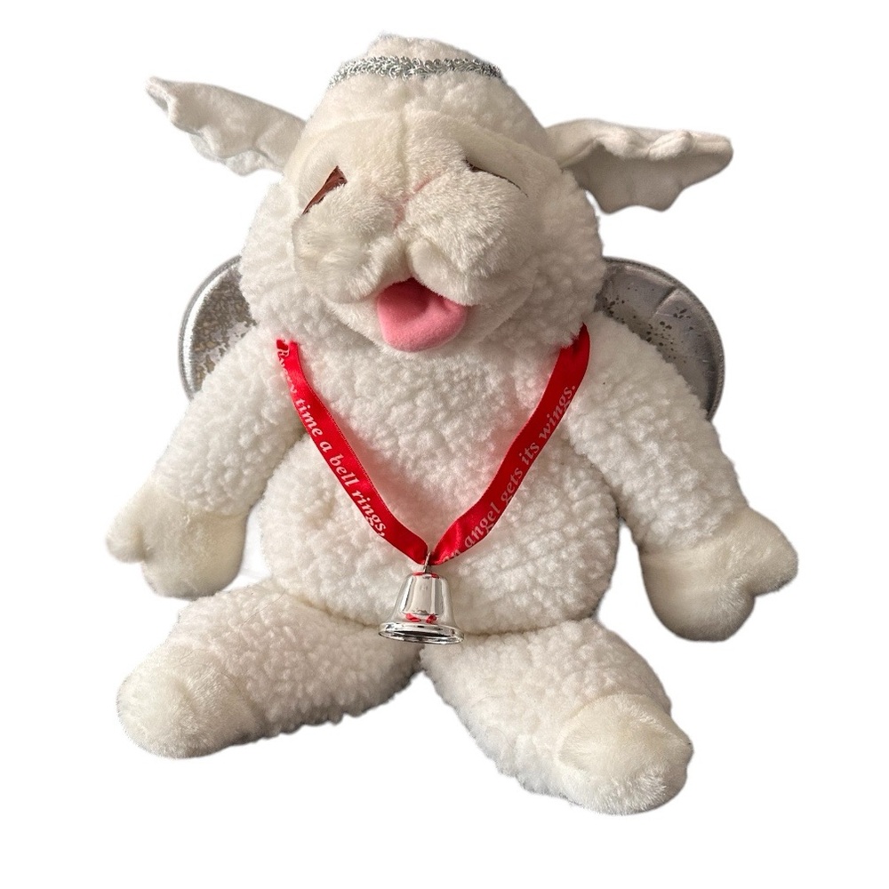 Baby Lamb Chop 1993 Shari Lewis Plush Hand Puppet Angel Wings Bell